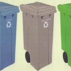 TACHO INDUSTRIAL CON RUEDAS, TAPA PLANA 240 LITROS